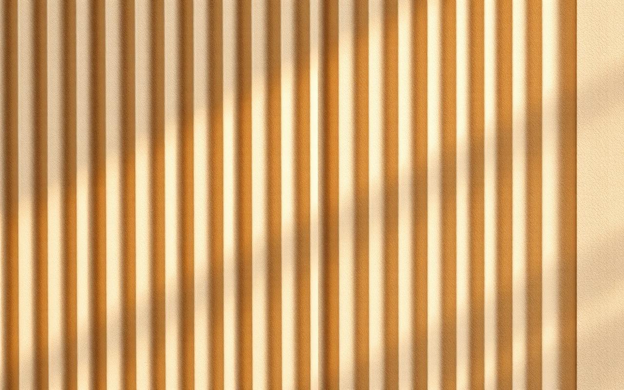 Fluted ceramic wall surface catching directional light