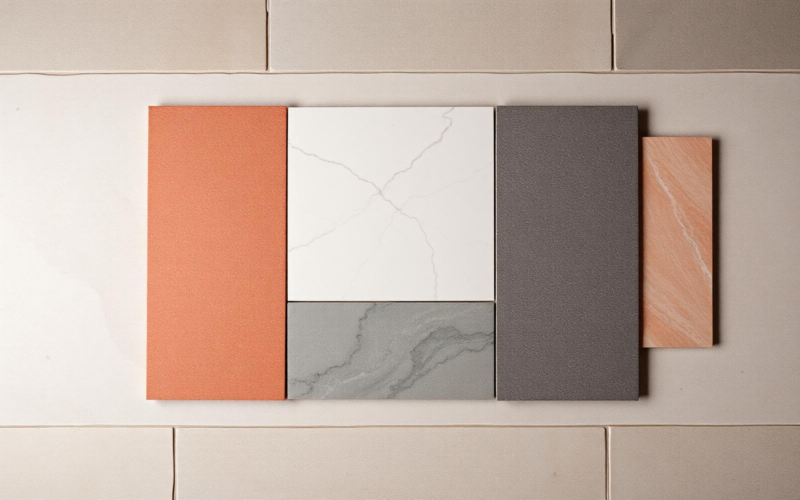Tile material samples